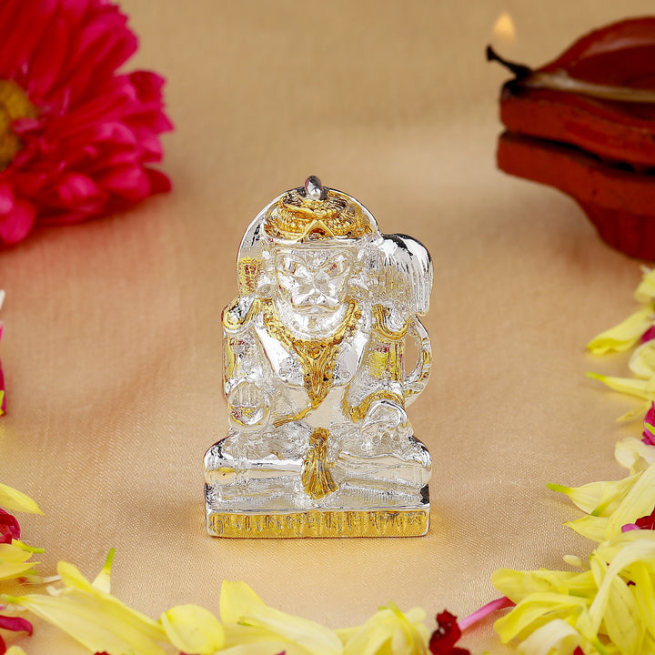Estele Gold & Rhodium Plated Lord Hanuman Ji Idol (2TN)