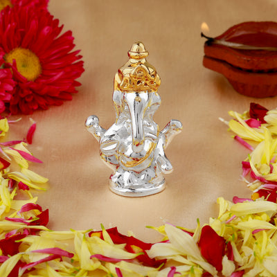 Estele Gold & Rhodium Plated Holy Ganesh Idol (2TN)