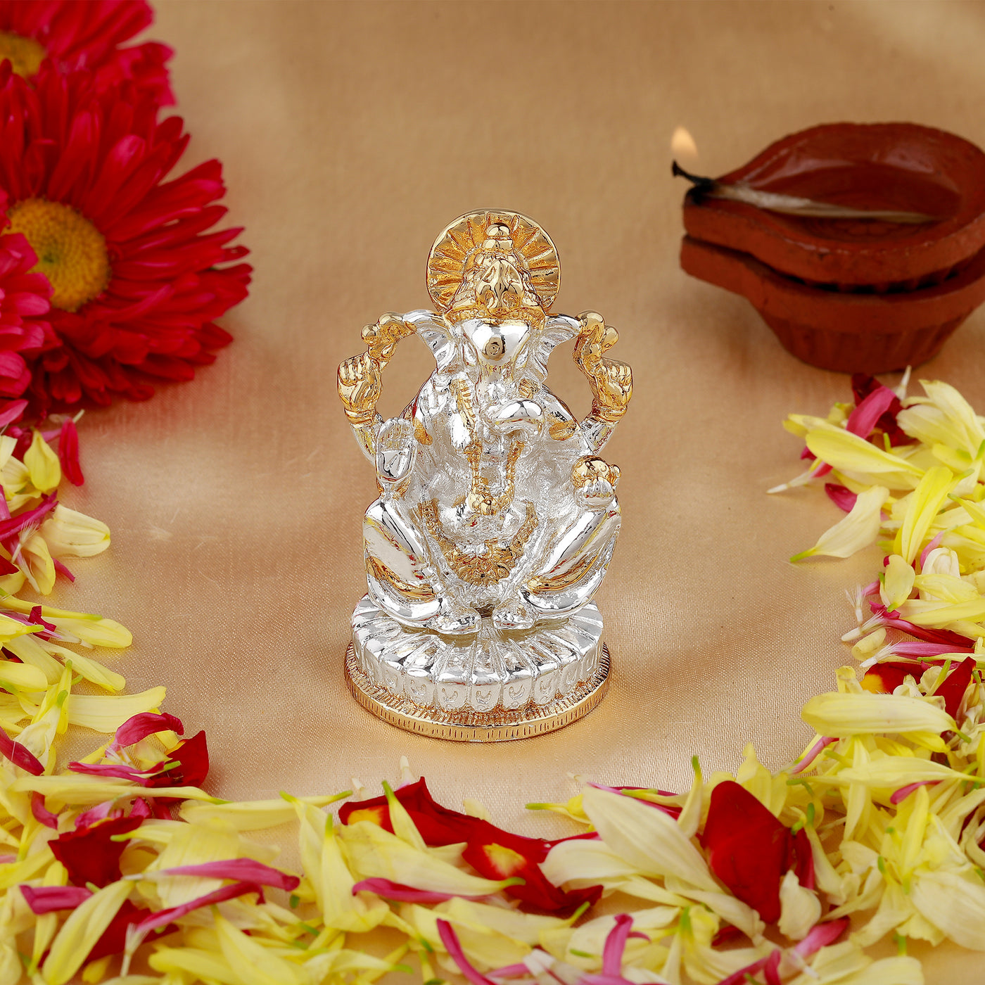 Estele Gold & Rhodium Plated Lord Ganesh Idol (2TN) 30T