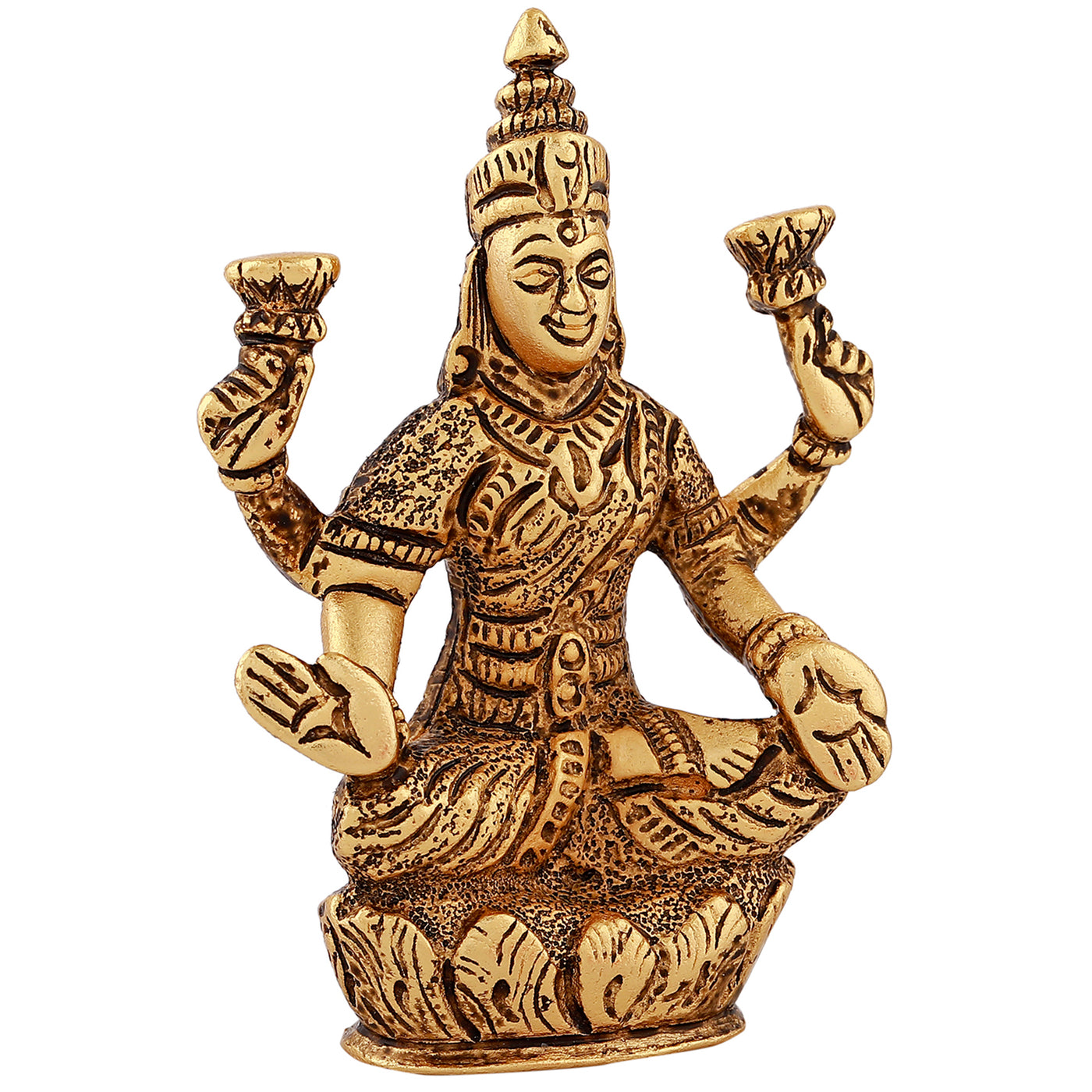 Estele Gold Plated Goddess Lakshmi Ji Idol (LAX-02-DGA DEITY)