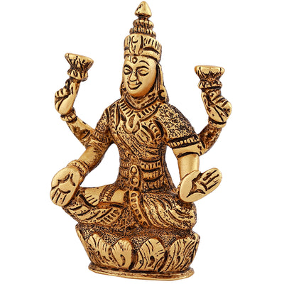 Estele Gold Plated Goddess Lakshmi Ji Idol (LAX-02-DGA DEITY)