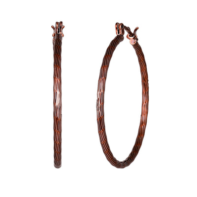 Estele Chocolate Brown Plated Alluring Circular Hoop Earrings for Women