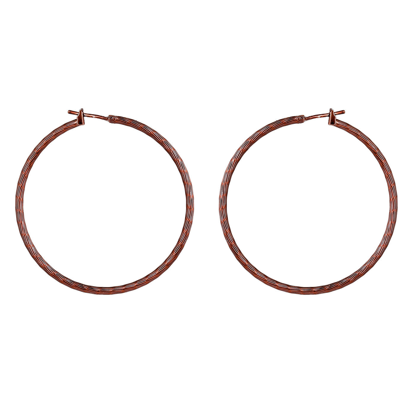 Estele Chocolate Brown Plated Glorious Circular Hoop Earrings for Women