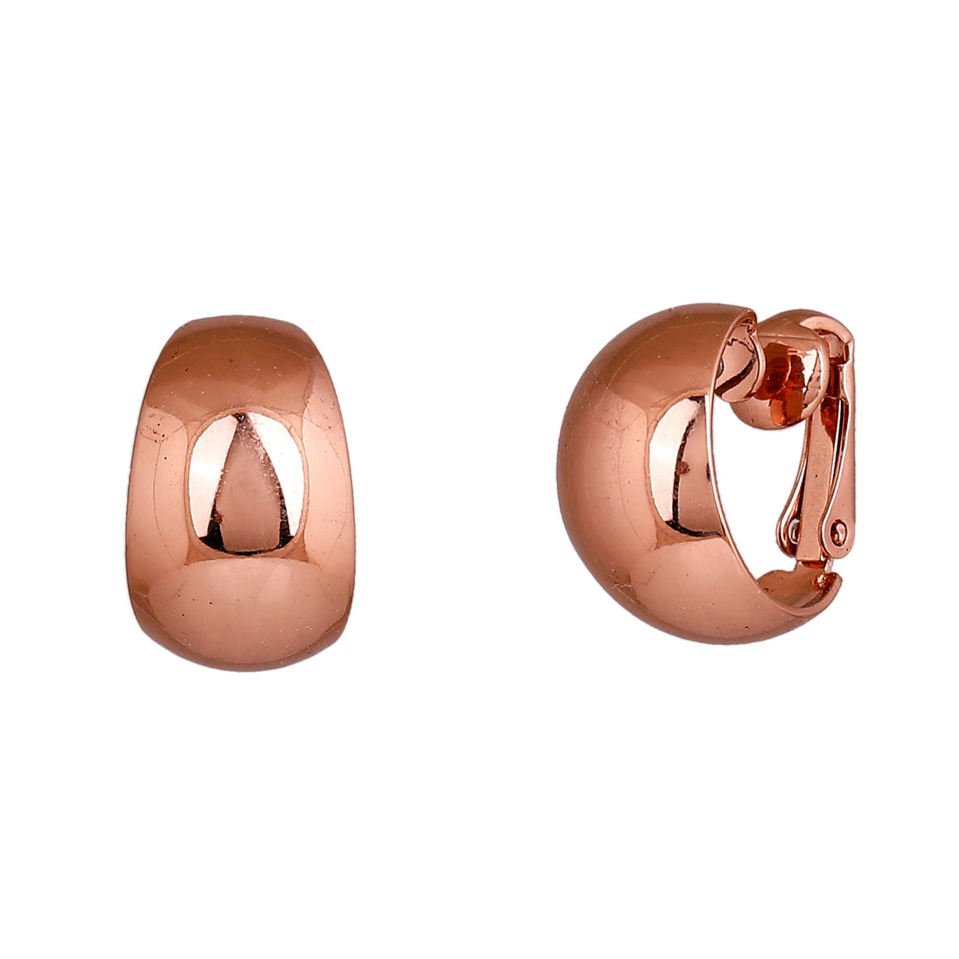 Estele Fashion Earrings for Women and Girls Rosegold Plated Latest Stylish Medium Size Metallic Hoop Earrings Versatile Chic for Women & Girls