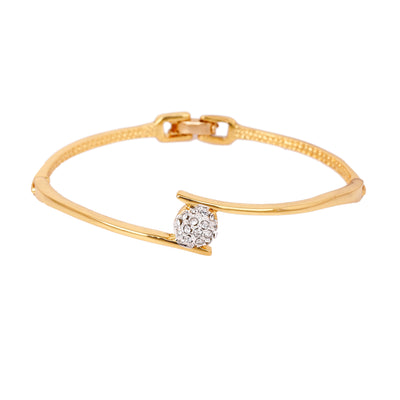 Estele gold plated Single Diamond Sophisticated Bracelet for Women