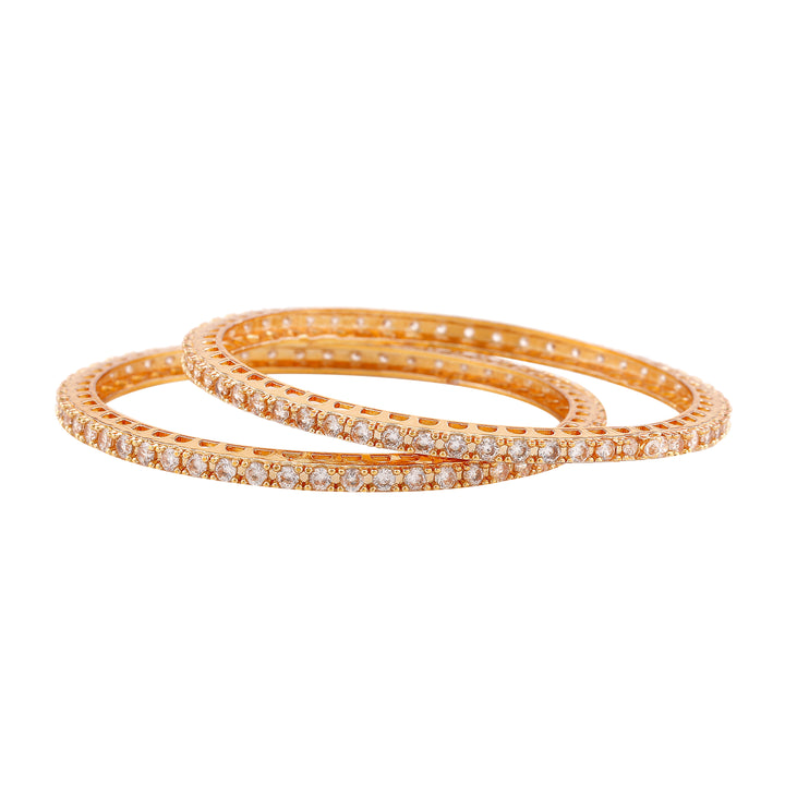 Estele Gold Plated CZ Ravishing Designer Bangles for Women