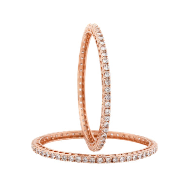 Estele Rose Gold Plated CZ Gorgeous Bangles for Women