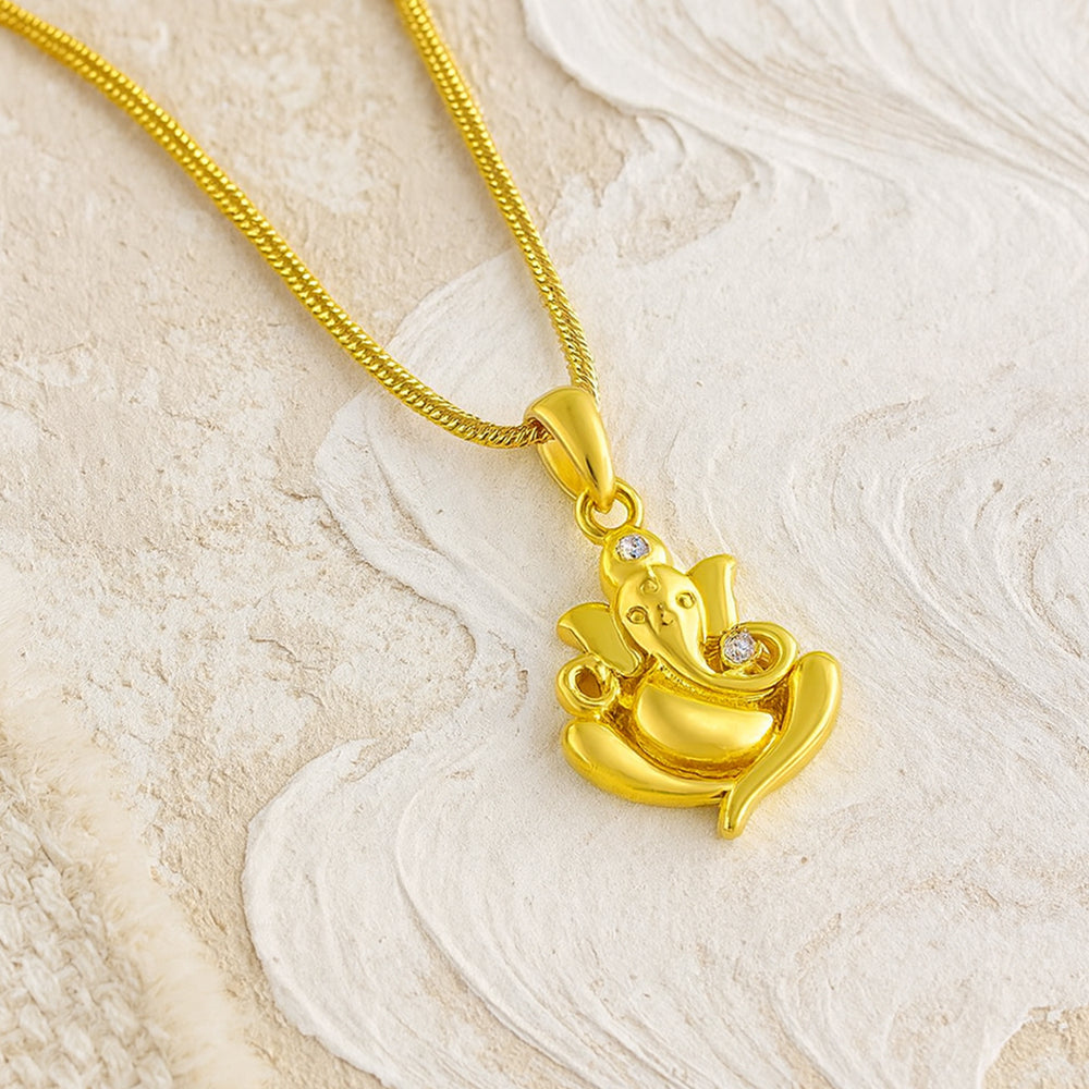 Buy Estele Gold Tone Plated Ganesh Pendant chain Online