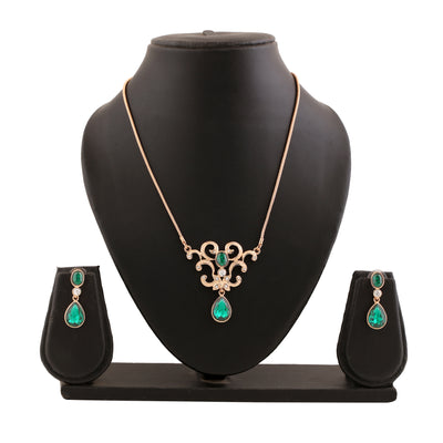 Estele Rose Gold Plated Beautiful Designer Necklace set with Austrian Crystals for Women