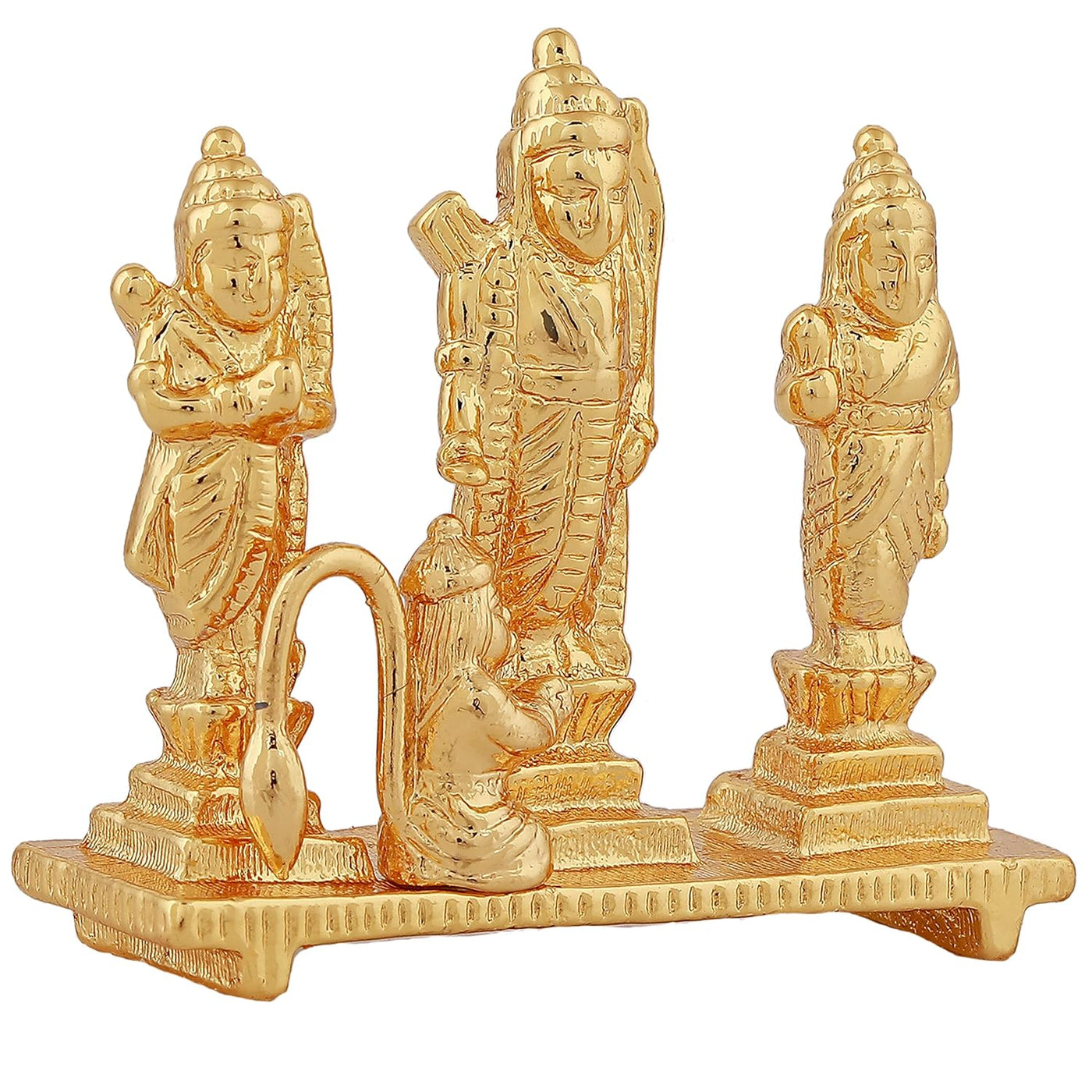 Estele Gold Plated Spiritual Ram Darbar|God Ram,Laxman,Sita & Hanuman Idol for Home/Car Decor.