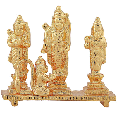 Estele Gold Plated Spiritual Ram Darbar|God Ram,Laxman,Sita & Hanuman Idol for Home/Car Decor.