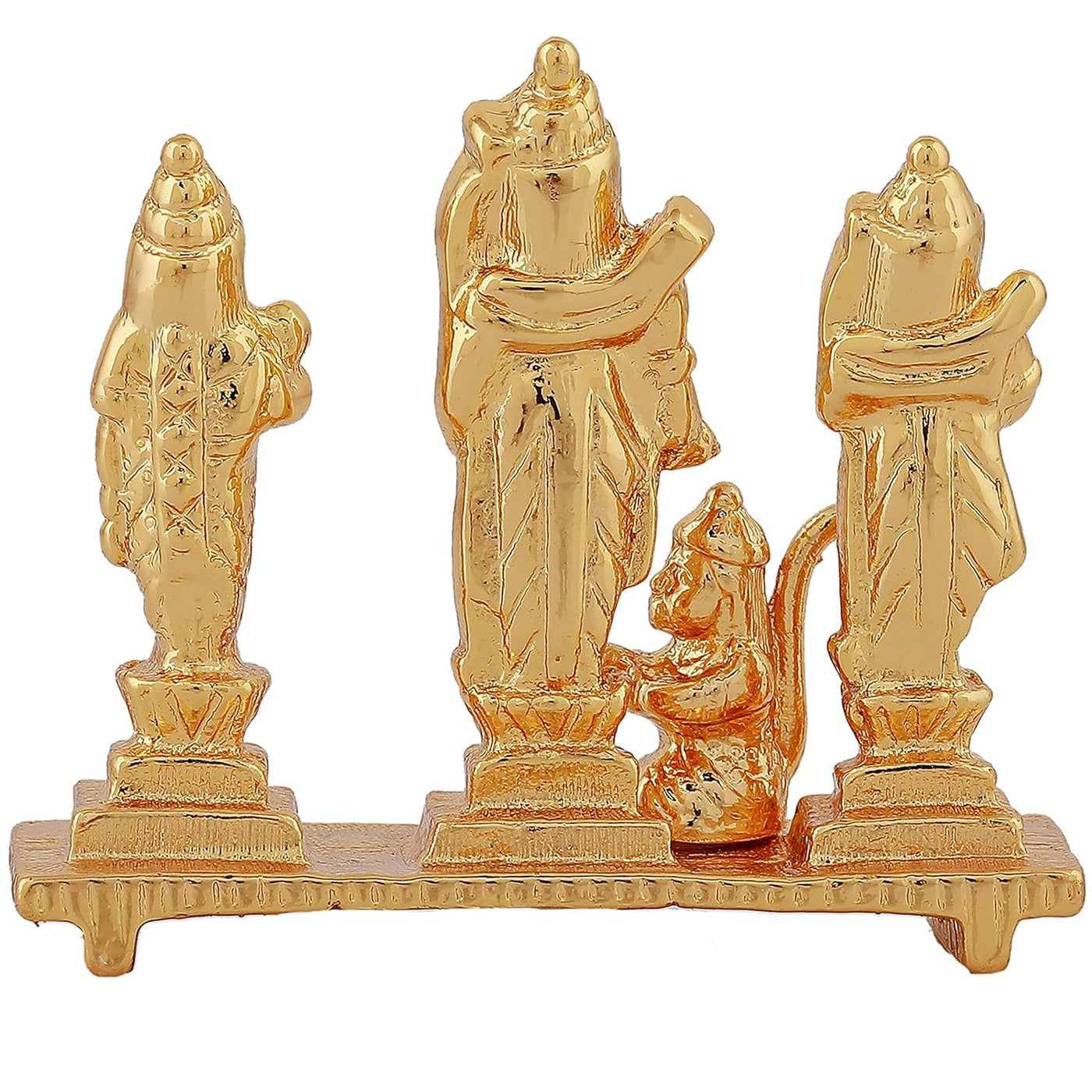 Estele Gold Plated Spiritual Ram Darbar|God Ram,Laxman,Sita & Hanuman Idol for Home/Car Decor.