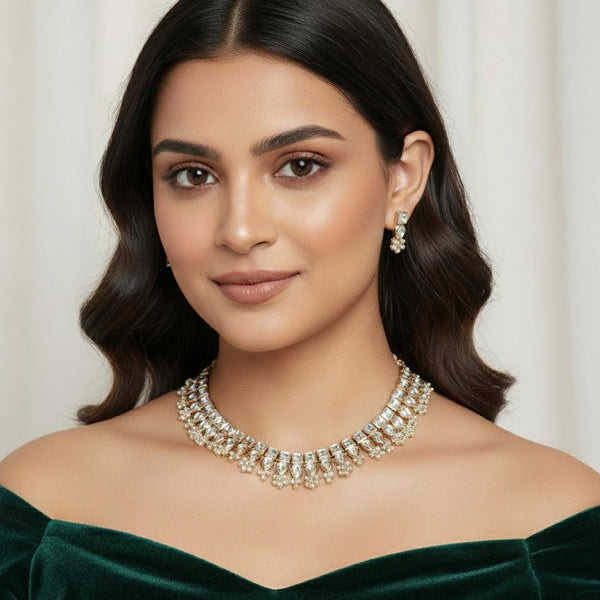 Gold Kundan Necklace Set