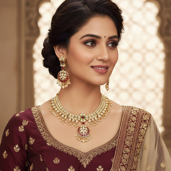 Classic Kundan Wedding Necklace Set