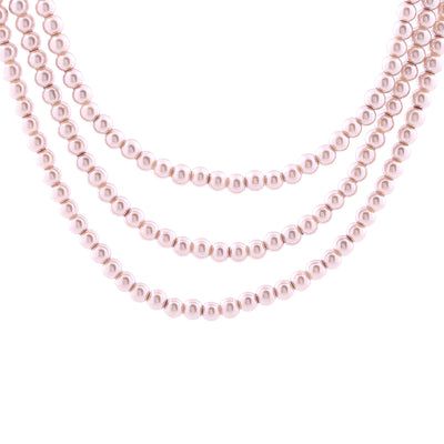 Estele purple pearl three layered necklace