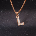 Estele Rosegold Splendid Medium 'L' Letter Pendant with Austrian Crystals for Women