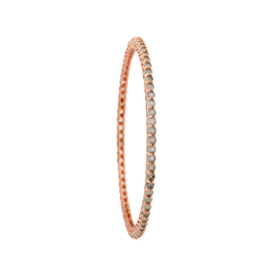 Estele Rose Gold Plated CZ Fascinating Designer Bangles with Mint Green Crystals for Women