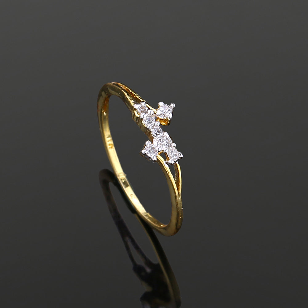 american diamond and gold plated fancy stylish ring – Estele