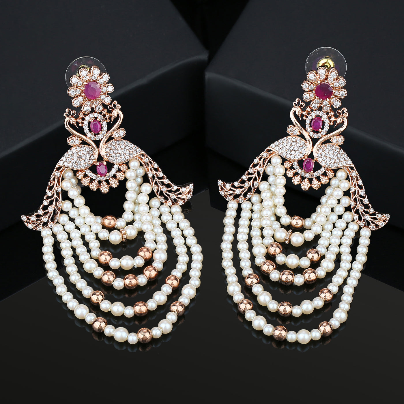 Estele - Rosegold Begum ChandBali Earrings