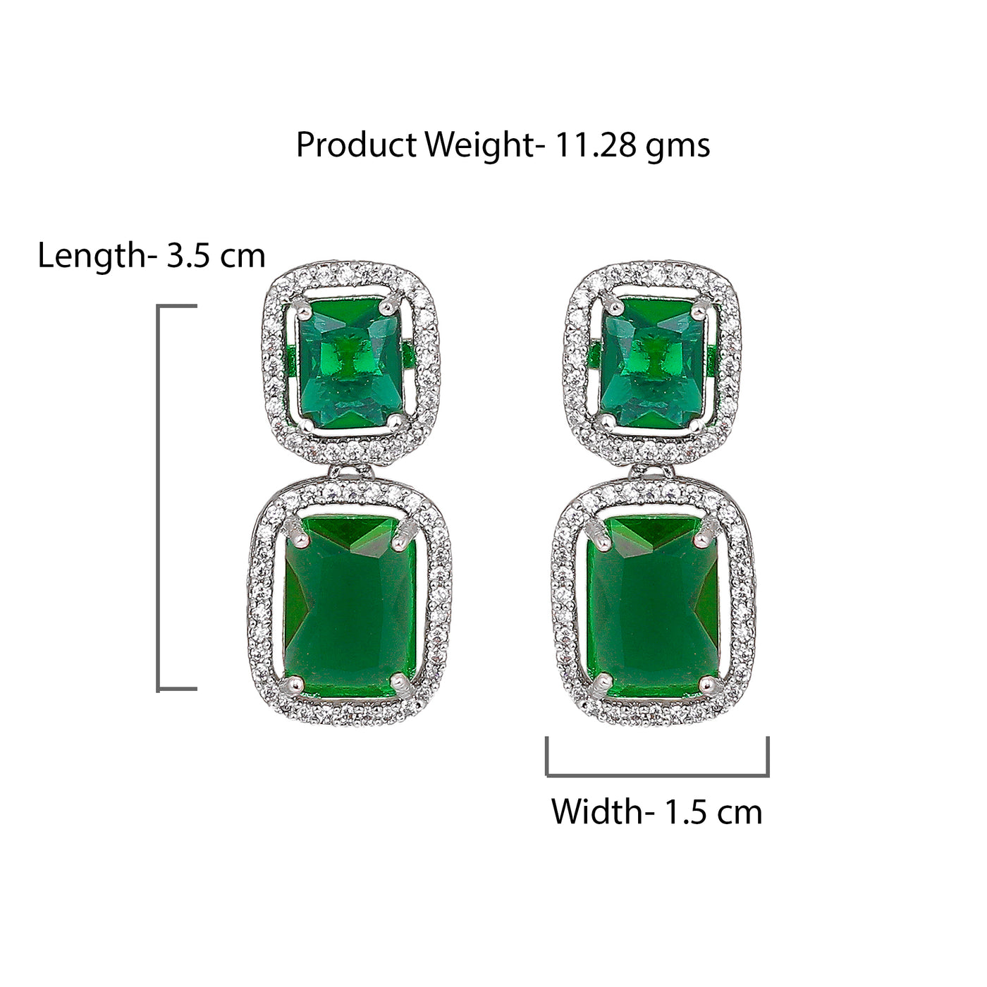 Gift Aster Green emerald stones Earrings