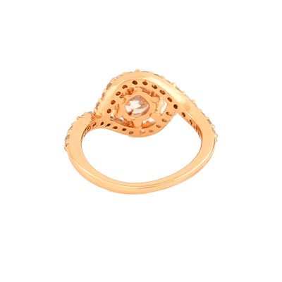 Estele Rose Gold Plated CZ Sparkling Finger Ring for Women