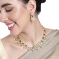 Green CZ Designer Necklace Set