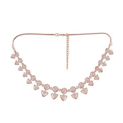 Estele Rosegold Plated CZ Gorgeous Necklace Set for Women