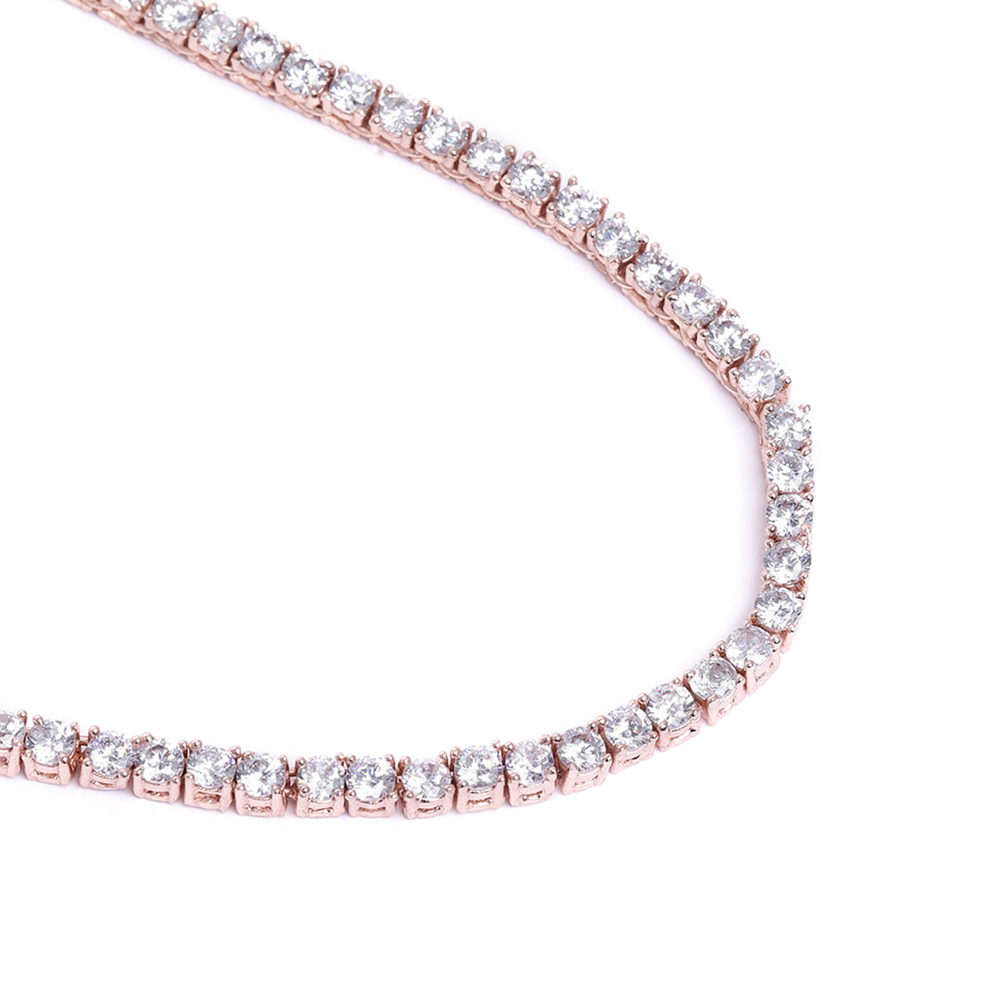 Estele Rose Gold Plated CZ Ravishing Necklace Set for Girls/Women