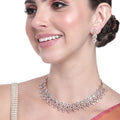 Estele Rose Gold Plated CZ Exquisite Necklace Set for Women