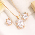 Estele Rose Gold Plated CZ Square Designer Pendant Set for Women