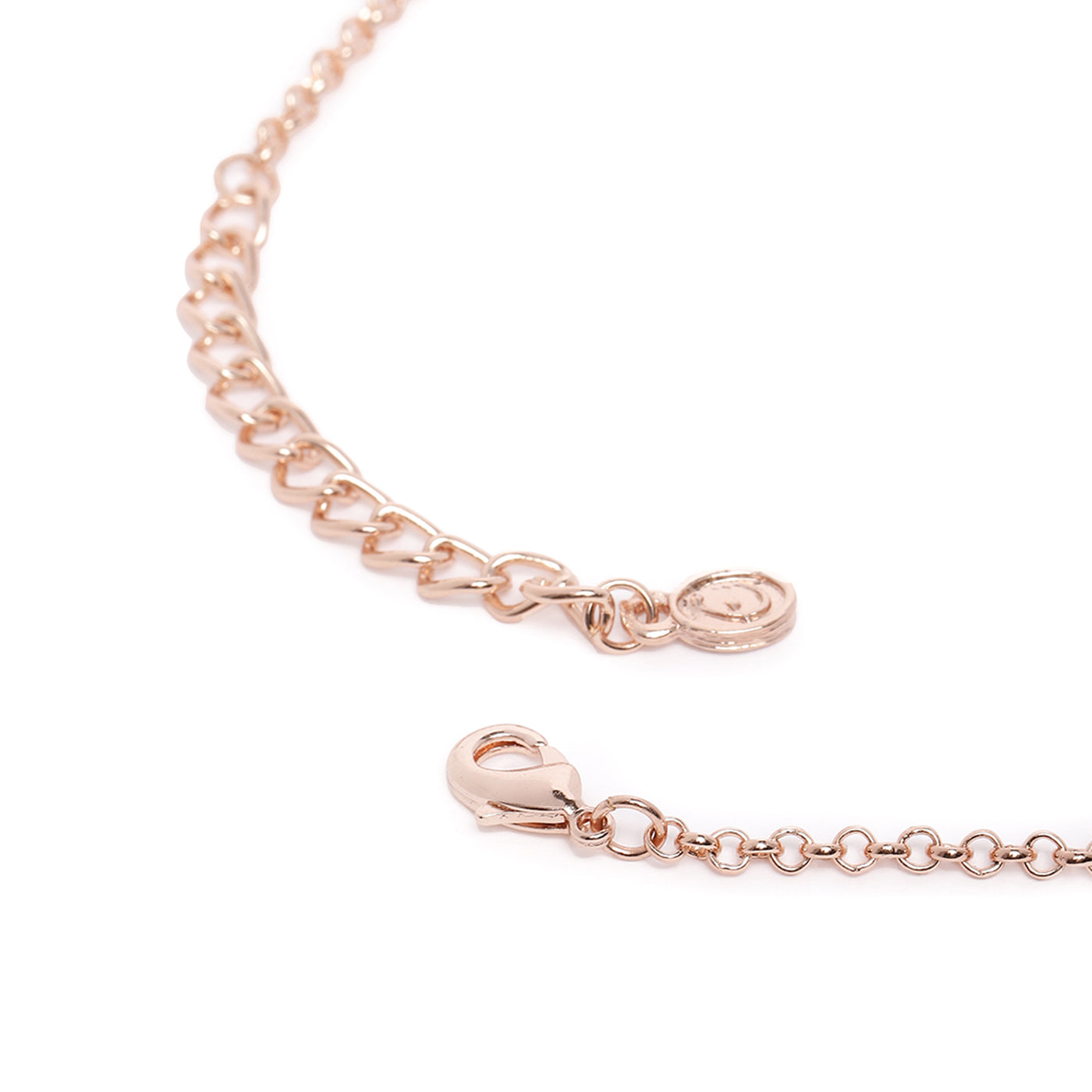 Estele Valentine Special – Elegant & Modern Rosegold-Plated Green American Diamond Necklace Set: Lightweight with Brilliant Sparkle