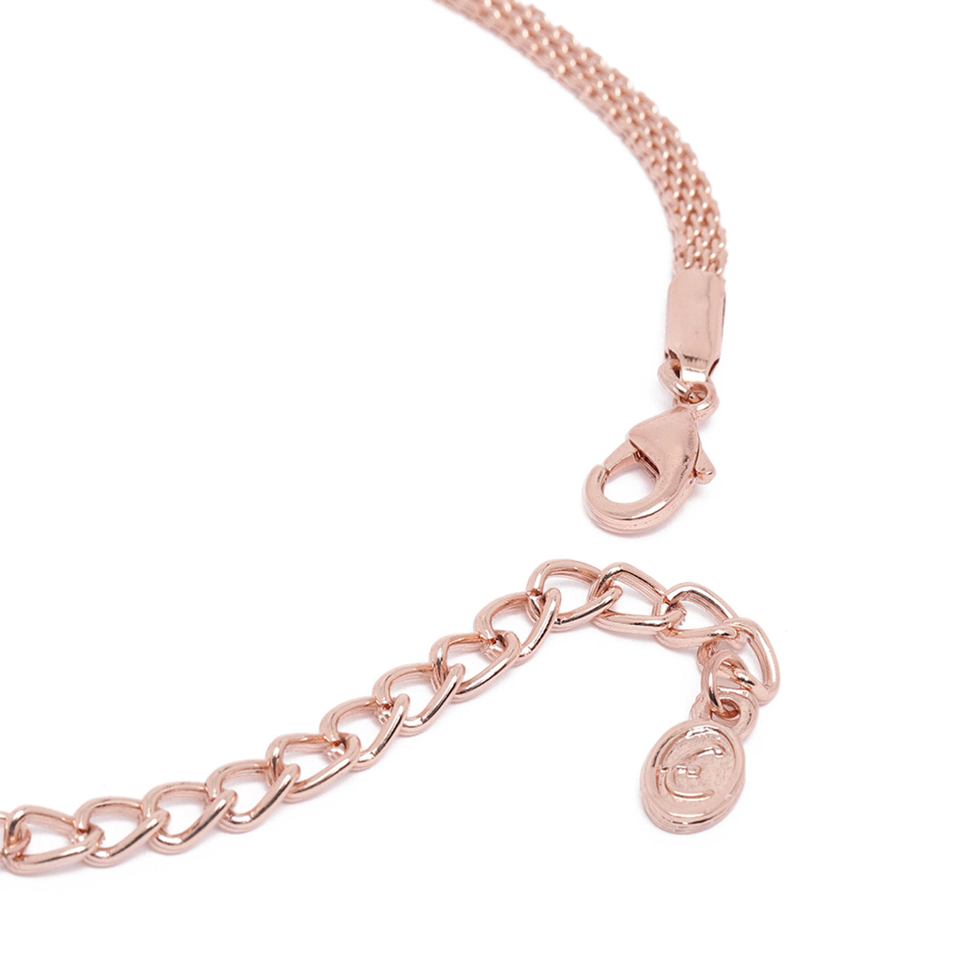 Estele Valentine Special – Classic & Modern Lightweight American Diamond Necklace Set with Premium Rosegold Finish – A Sparkling Masterpiece