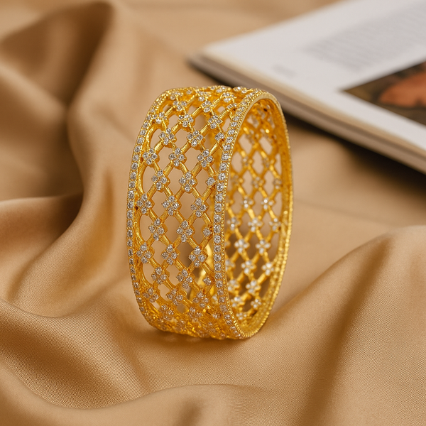Estele Timeless Gold Bangle 2.4 SizeDazzling Diamond Jewelry for Women, Luxurious and ElegantOSBR-VK11418-24 BANGLE