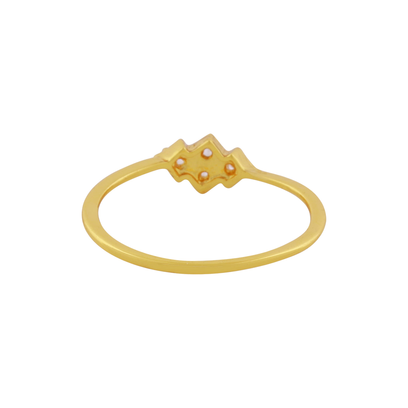 Estele american diamond and gold plated fancy ring for women( non adjustable)