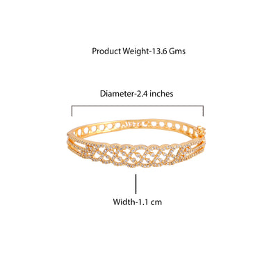 Estele Luxe Glow – Gold Plated Comfort Fit Stunning White American Diamond Bracelet for Girls & Women | A Timeless Touch of Brilliance