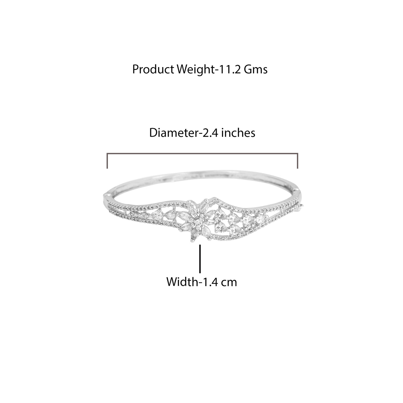 Estele Glowing Sophistication: Elegant American Diamond Bracelet with Classic Rhodium Finish for Women– Designed for Effortless Comfort & Timeless Charm