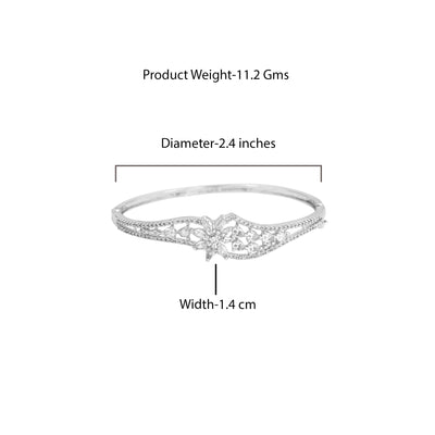 Estele Glowing Sophistication: Elegant American Diamond Bracelet with Classic Rhodium Finish for Women– Designed for Effortless Comfort & Timeless Charm