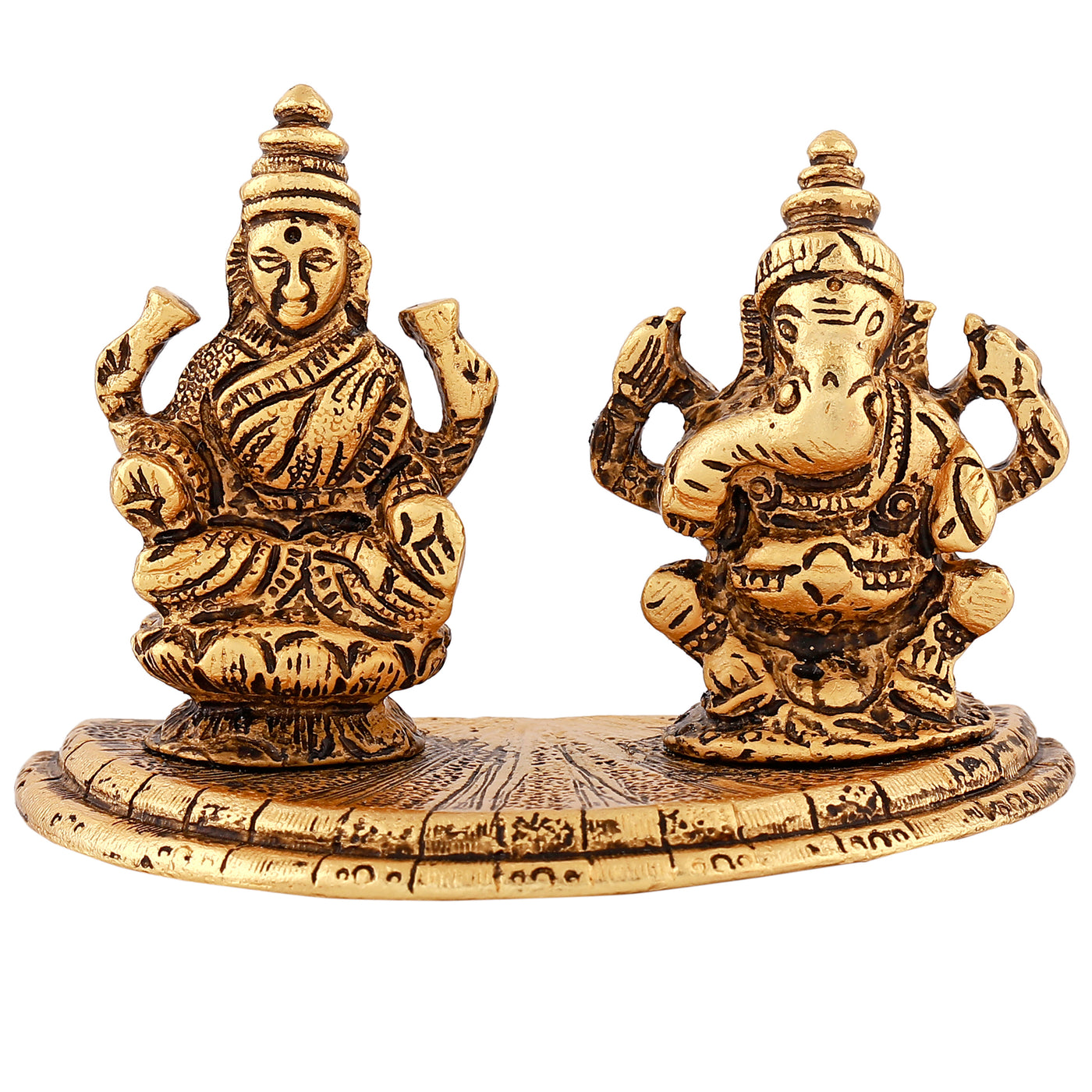 Estele Gold Plated Goddess Lakshmi & Lord Ganapati Idol