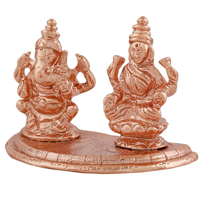 Estele Rose Gold Plated Goddess Lakshmi & Lord Ganapati Idol