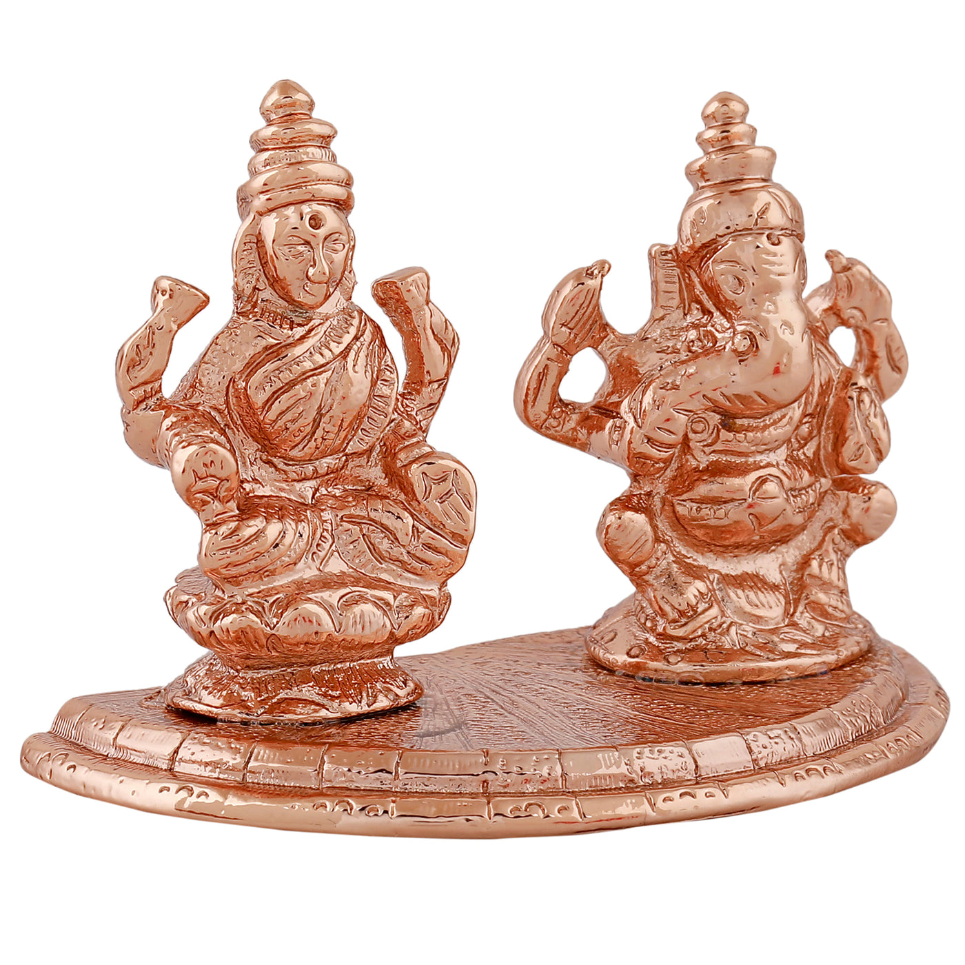 Estele Rose Gold Plated Goddess Lakshmi & Lord Ganapati Idol