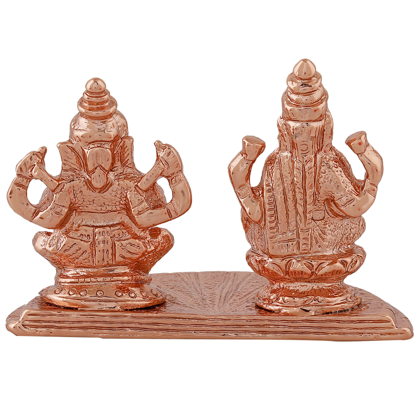 Estele Rose Gold Plated Goddess Lakshmi & Lord Ganapati Idol