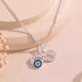 Estele Rhodium Plated Infinity Shaped Evil Eye Charm Pendant for Girls/Women