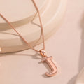 Rosegold “J” Charm Pendant