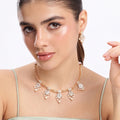 Suvarna White CZ Hasli Necklace Set