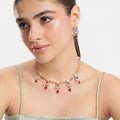 Swarnim Ruby CZ Hasli Necklace Set