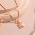Estele Rosegold Splendid Medium 'K' Letter Pendant with Austrian Crystals for Women