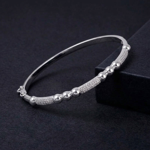 Rhodium CZ Pave Bar Bracelet
