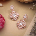 Prabha White CZ Hasli Drop Earrings