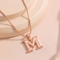 Rosegold M Alphabet Charm Pendant