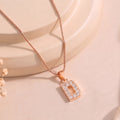 Estele Rosegold Splendid Medium 'D' Letter Pendant with Austrian Crystals for Women